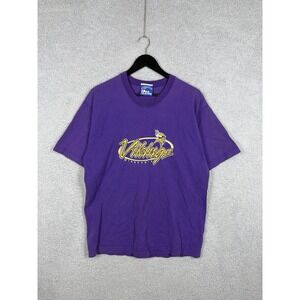 90's Vintage Minnesota Vikings Shirt Pro Player Men's Size L Purple NFL Football